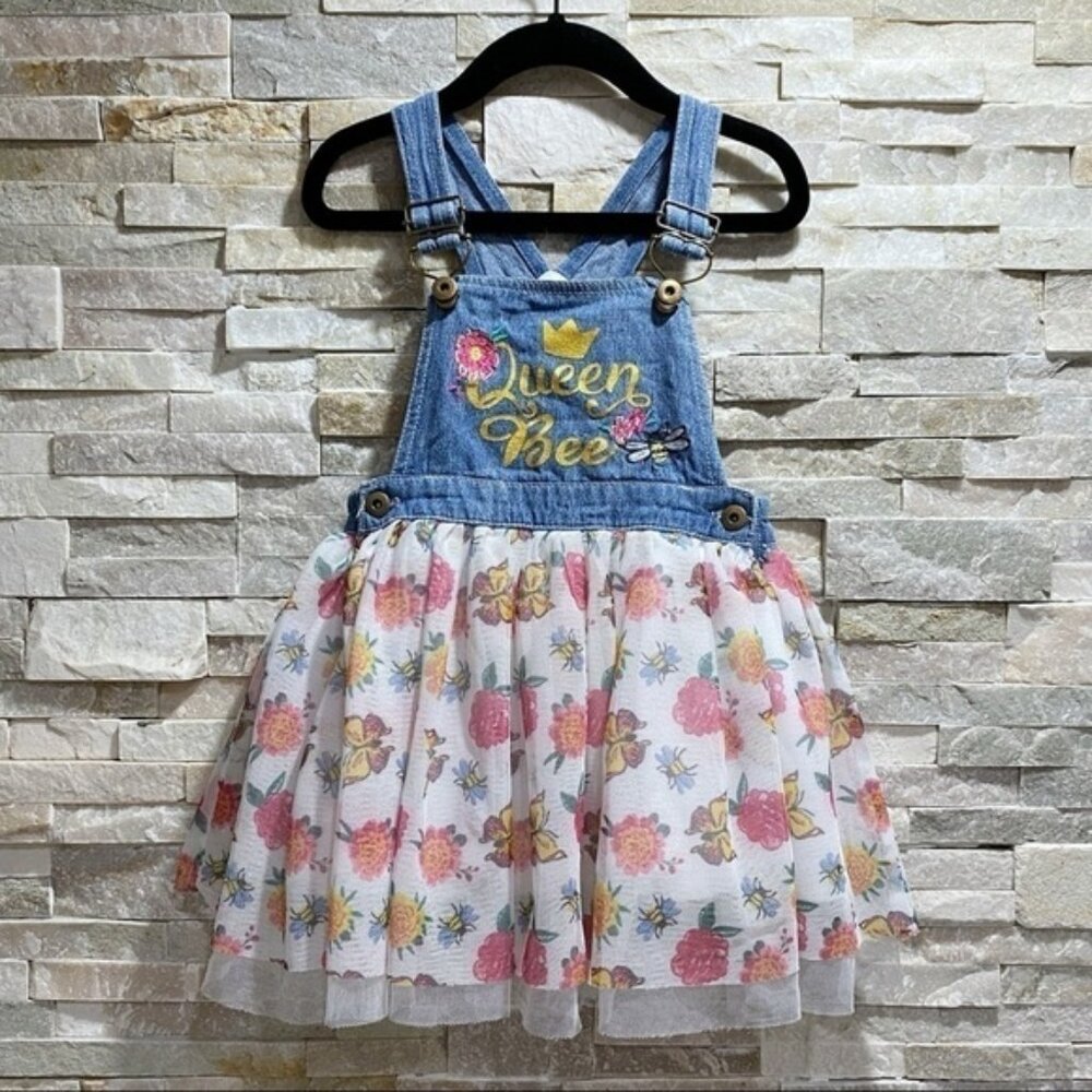 LITTLE Lass Queen Bee Overalls Skirt